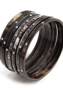 Zeffira Preorder Set Of 7 Horn Bangles with Swarovski Crystal - Lyst
