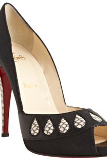 Christian Louboutin Snakeskin Gotcha Peeptoe Pumps - Lyst