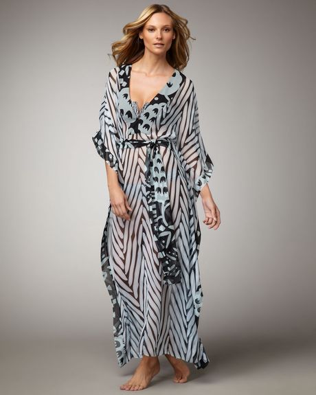 Diane Von Furstenberg Nannushka Long Caftan in Blue - Lyst
