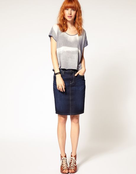 Diesel Denim Pencil Skirt in Blue - Lyst