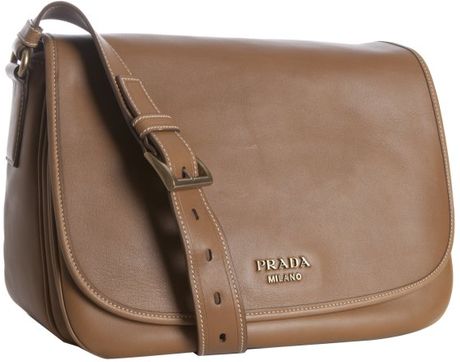 Prada Cinnamon City Calf Leather Crossbody Bag in Brown (cinnamon)