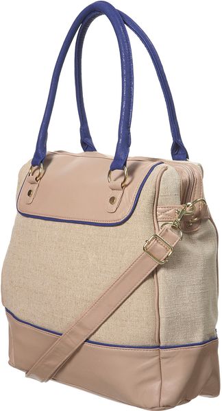 Topshop Canvas Blue Flash Holdall - Lyst