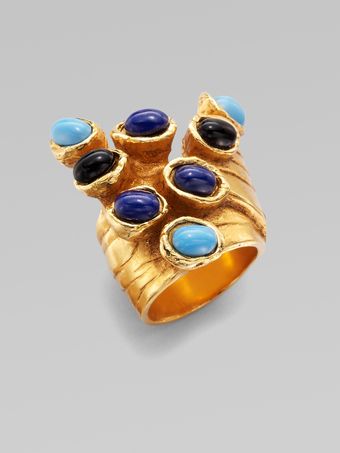 Yves Saint Laurent Goldtone Artsy Dot Ring - Lyst