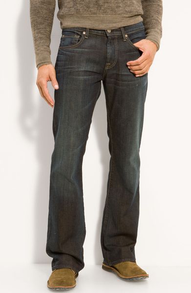 7 For All Mankind Brett Boot Cut Jeans In Brown For Men