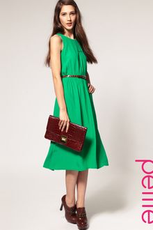 ASOS Collection Asos Petite Midi Dress in Crepe - Lyst
