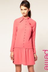 ASOS Collection Asos Petite Drop Waist Dress with Pussy Bow
