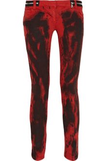 Balmain Ink-stained Low-rise Skinny Jeans - Lyst