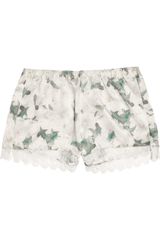 Erdem Catrina Floral-print Silk-satin Shorts