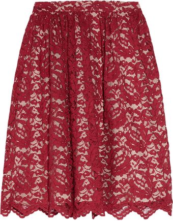  Madeleine Lace and Silk Midi Skirt 