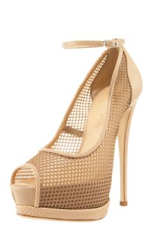 Giuseppe Zanotti Fishnet Ankle-wrap Platform Pump - Lyst