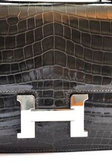 Hermes Graphite Micro Crocodile Constance - Lyst