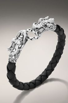 John Hardy Woven Leather Dragon Bracelet - Lyst