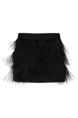 Milly Feathered Silk-twill Skirt