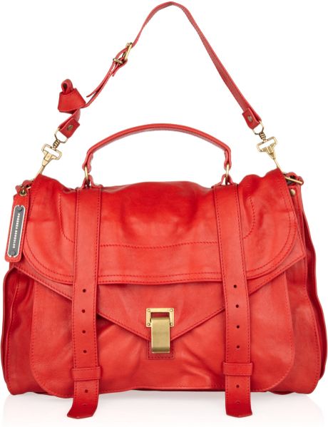 Proenza Schouler Ps1 Extra Large Leather Satchel in Red - Lyst