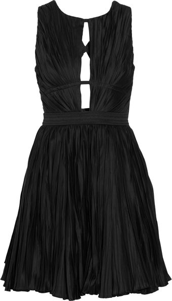 Roberto Cavalli Pleated Cotton-blend Dress - Lyst