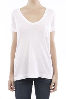 Splendid Pocket V Neck Tee - Paper - Lyst