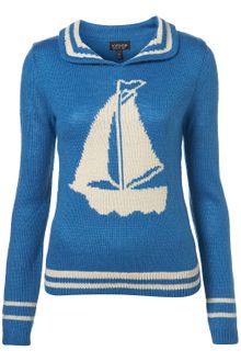 Topshop Knitted Boat Motif Jumper - Lyst