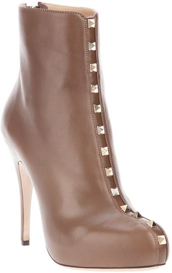 Valentino Leather Ankle Boot - Lyst