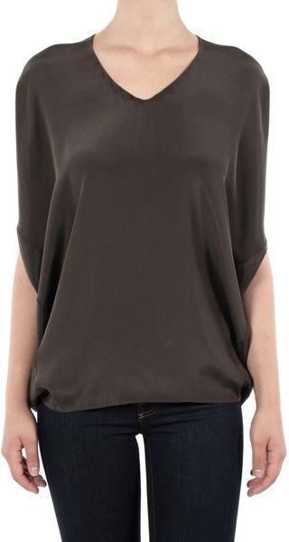 Vince Oversized Blouse  Wood in Brown - Lyst