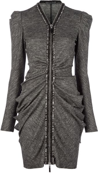 Alexander McQueen Zip Front Dress - Lyst