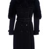 Burberry Prorsum Fox Fur Detail Trenchcoat in Blue - Lyst