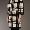 Burberry Prorsum Checked Coat in Black (black white) - Lyst