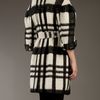 Burberry Prorsum Checked Coat in Black (black white) - Lyst