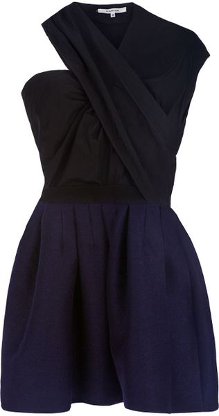 Carven Cutout Dress in Blue (black) - Lyst