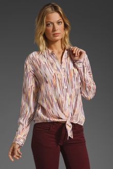 Equipment Daddy Tie Front Blouse - Lyst