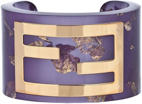 Fendi Cuff Bracelet in Purple - Lyst