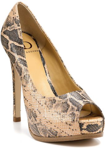 Kelsi Dagger Lainey Snake Print Peep Toe - Lyst