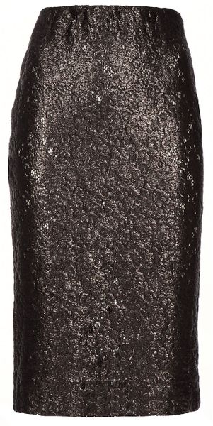 La Petite Salope Stretch Lace Skirt in Brown (bronze) - Lyst