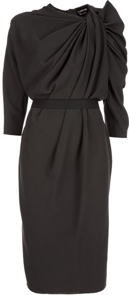 Lanvin Draped Dress - Lyst
