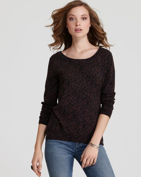 Marc By Marc Jacobs Leopard Print LongSleeve Sweater in Animal (concord red multi) - Lyst
