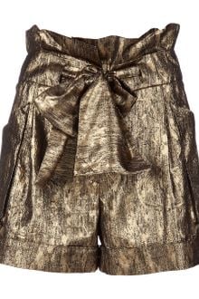 Mw Matthew Williamson Belted Waist Metallic Short - Lyst