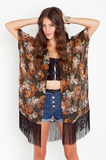 Nasty Gal Desert Rose Fringe Jacket - Lyst