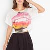 Nasty Gal Loose Lips Crop Tee in White (ivory) - Lyst