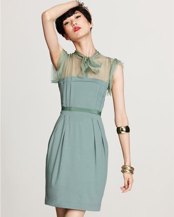 Philosophy di Alberta Ferretti Ruffle Sleeve Dress with Tie - Lyst