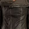 Rick Owens Funnel Neck Leather Jacket in Gray (grey) - Lyst