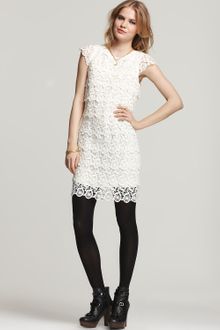 See By Chloé Cap Sleeve Lace Tiered Dress - Lyst