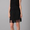 Theory Black Palonia Fringed Silk Dress in Black - Lyst