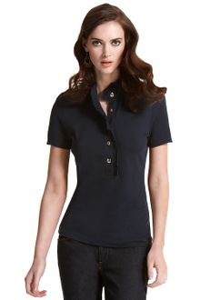 Tory Burch Lidia Ruffled Stretch Cotton Polo - Lyst