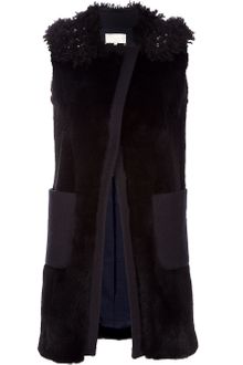 Vanessa Bruno Embellished Collar Fur Gilet - Lyst