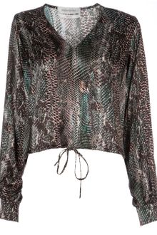 Yves Saint Laurent Snakeskin Print Blouse - Lyst