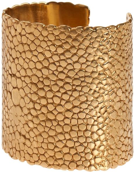 Yves Saint Laurent Stingray Cuff in Gold - Lyst