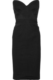 Zac Posen Strapless Ribbed-jersey Dress - Lyst
