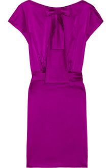 Zac Posen Jabot Silk-blend Satin Dress - Lyst