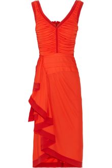 Zac Posen Ruched Crepe-jersey Dress - Lyst