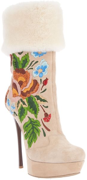 Gianmarco Lorenzi Embroidered Boot - Lyst