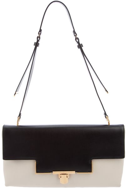 Lanvin Leather Shoulder Bag in Black (white) - Lyst